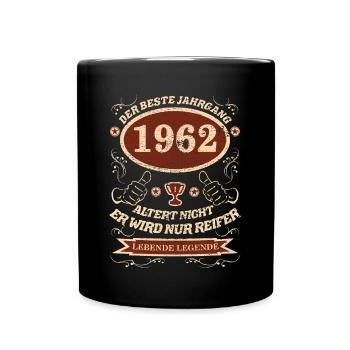 1962 der bester Jahrgang - Tasse einfarbig - Schwarz - Vorne