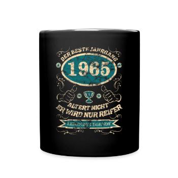 1965 der bester Jahrgang - Tasse einfarbig - Schwarz - Vorne