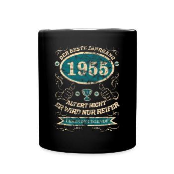 1955 der bester Jahrgang - Tasse einfarbig - Schwarz - Vorne