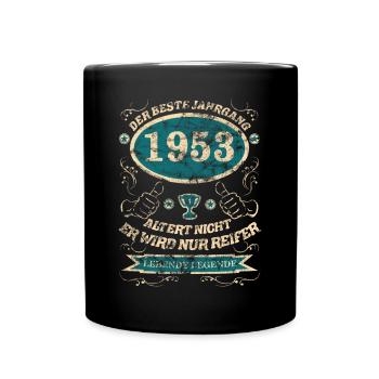 1953 der bester Jahrgang Design - Tasse einfarbig - Schwarz - Vorne