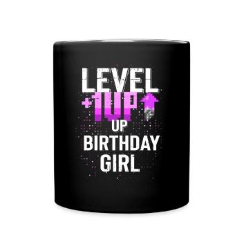 Joyeux anniversaire, Gamer Girl: Bold Pixel Fun Gift - Mug uni - noir - Devant