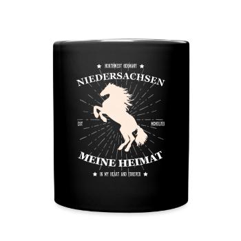 Niedersachsen meine Heimat Design - Tasse einfarbig - Schwarz - Vorne