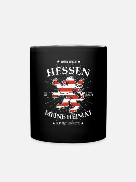 Hessen meine Heimat Design - Tasse einfarbig - Schwarz