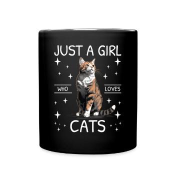 Chat Juste une fille qui aime les chats - Mug uni - noir - Devant