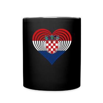 Kroatien, Croatia, Hrvatska - Tasse einfarbig - Schwarz - Vorne