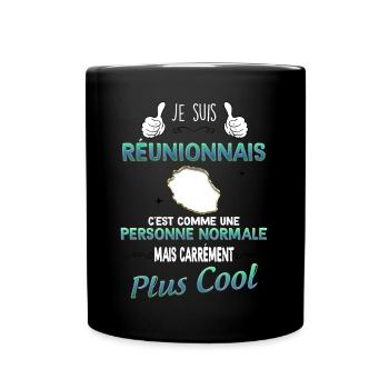 Homme la Réunion Le Réunionnais Cool C'est Le Mien - Mug uni - noir - Devant