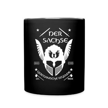 Sachse - germanische Legenden, Sachsen Design - Tasse einfarbig - Schwarz - Vorne