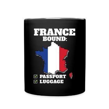 France Bound Country Travel French Flag Vacation - Full Colour Mug - black - Front