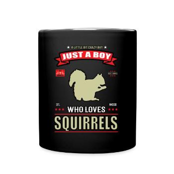 Just a Boy who loves Squirrel Outfit - Full Colour Mug - black - Front