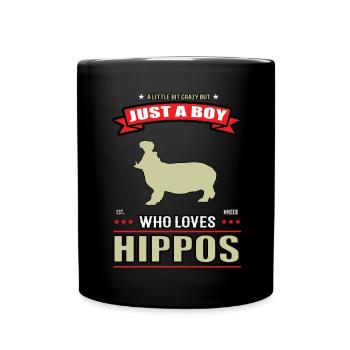 Juste un garçon qui aime la tenue des hippopotames - Mug uni - noir - Devant