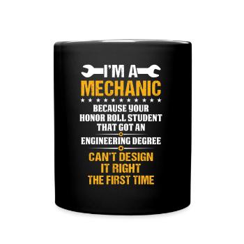 Je suis mécanicien - Mug uni - noir - Devant