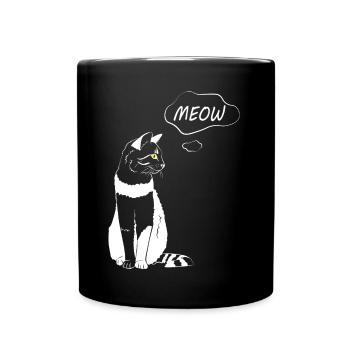 Cute Cat Meow - Amoureux des chats - Mug uni - noir - Devant