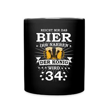 Reicht mir das Bier ihr Narren der König wird 34 - Tasse einfarbig - Schwarz - Vorne
