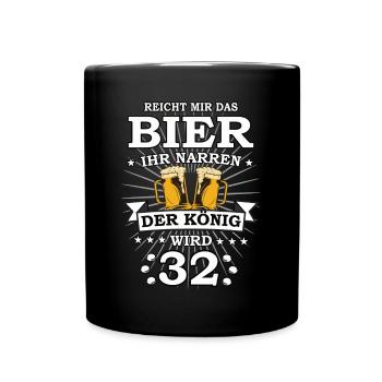 Reicht mir das Bier ihr Narren der König wird 32 - Tasse einfarbig - Schwarz - Vorne