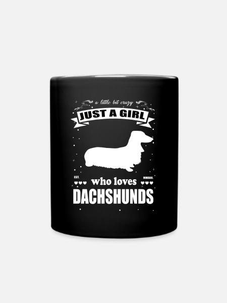 Juste une fille qui aime les teckels, - Dachshund Design - Mug uni - noir