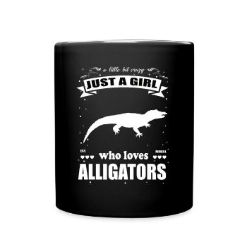 Just a Girl who loves Alligatoren Outfit - Tasse einfarbig - Schwarz - Vorne