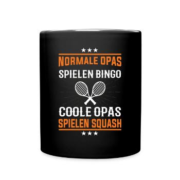 Coole Opas spielen Squash Design - Tasse einfarbig - Schwarz - Vorne
