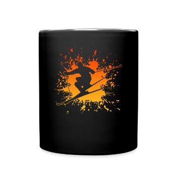 Ski Ski fahren Skiing - Tasse einfarbig - Schwarz - Vorne