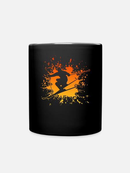 Ski Ski fahren Skiing - Tasse einfarbig - Schwarz