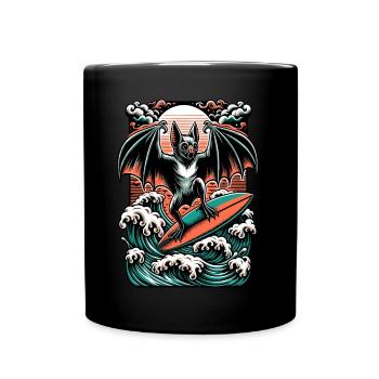 Planche de surf « Ride the Waves » Batte - Mug uni - noir - Devant