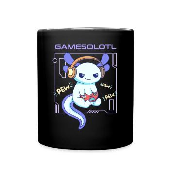 Gamesolotl Word Pun Design für Axolotl-Liebhaber - Tasse einfarbig - Schwarz - Vorne