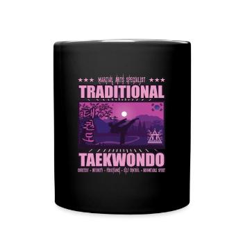 Taekwondo Corée Design, rose et violet - Mug uni - noir - Devant