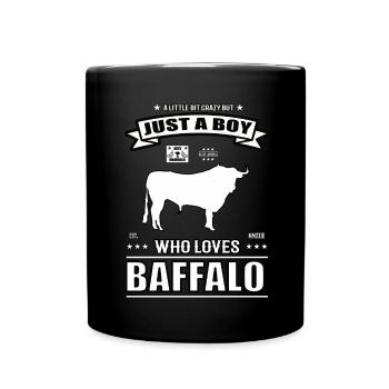Juste un garçon qui aime la tenue de buffle - Mug uni - noir - Devant