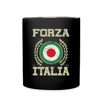 Forza Italia, das coole Italien Design - Tasse einfarbig - Schwarz - Vorne