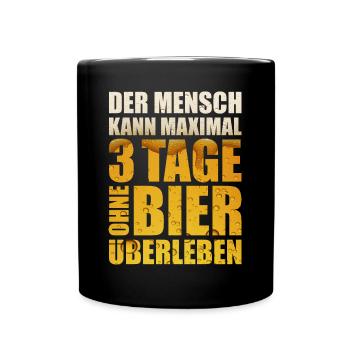 BIER SAUFEN MALLORCA IBIZA BIERGARTEN BIERSHIRT - Tasse einfarbig - Schwarz - Vorne