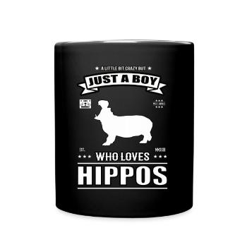 Juste un garçon qui aime la tenue d’hippopotame - Mug uni - noir - Devant