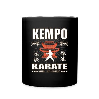 cool Kempo martial arts design with kanji - Full Colour Mug - black - Front