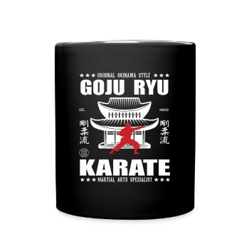 cooles Gojo-Ryu Kampfsport Design mit Kanji - Tasse einfarbig - Schwarz - Vorne