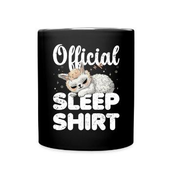 Alpaca Llama Official Sleep Shirt Lazy Relax - Full Colour Mug - black - Front
