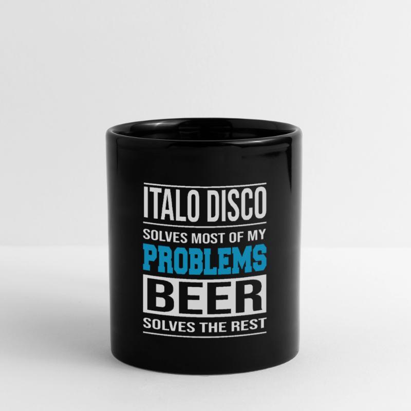 Italo Disco solves problems, beer solves the rest Full Colour Mug