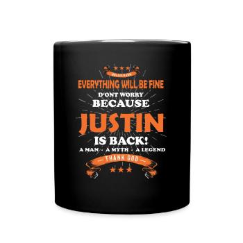 Tout ira bien Justin est de retour - Mug uni - noir - Devant