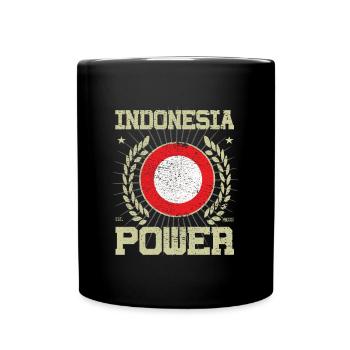 Cooles Indonesien Design - Tasse einfarbig - Schwarz - Vorne