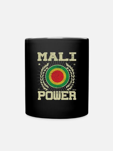 Cooles Mali Design - Tasse einfarbig - Schwarz