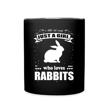 Just a Girl who loves Hasen Outfit - Tasse einfarbig - Schwarz - Vorne