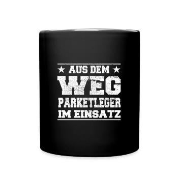 Out of the way Parquet Layers in Use Design - Full Colour Mug - black - Front