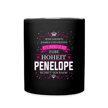 Son Altesse Pénélope entre dans la pièce - Mug uni - noir - Devant