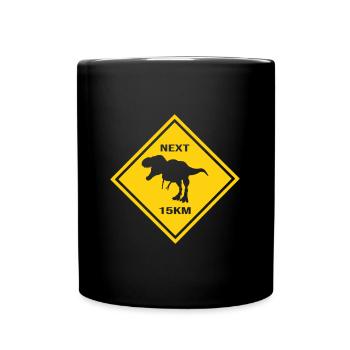 Achtung Albertosaurus kreuzt die Straße Design - Tasse einfarbig - Schwarz - Vorne