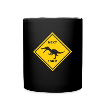 Achtung Baryonyx kreuzt die Straße Design - Tasse einfarbig - Schwarz - Vorne