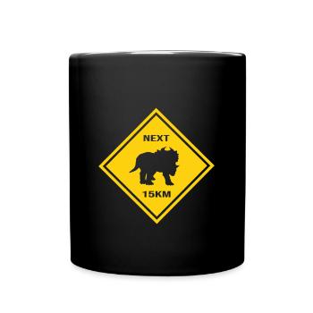 Achtung Centrosaurus kreuzt die Straße Design - Tasse einfarbig - Schwarz - Vorne