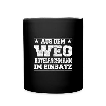 Aus dem Weg Hotelfachmann im Einsatz Design - Tasse einfarbig - Schwarz - Vorne