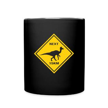 Achtung Corythosaurus kreuzt die Straße Design - Tasse einfarbig - Schwarz - Vorne