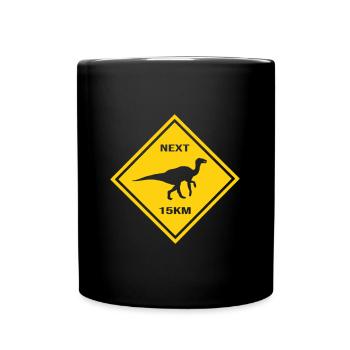 Achtung Edmontosaurus kreuzt die Straße Design - Tasse einfarbig - Schwarz - Vorne