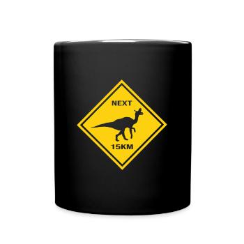 Achtung Lambeosaurus kreuzt die Straße Design - Tasse einfarbig - Schwarz - Vorne