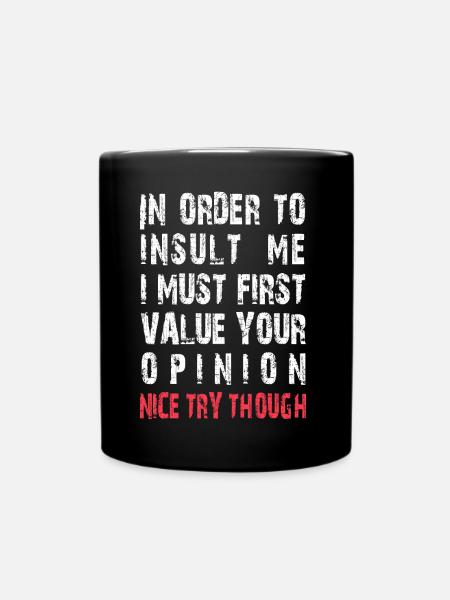 Funny to Offend Me Joke Sarcastic - Full Colour Mug - black