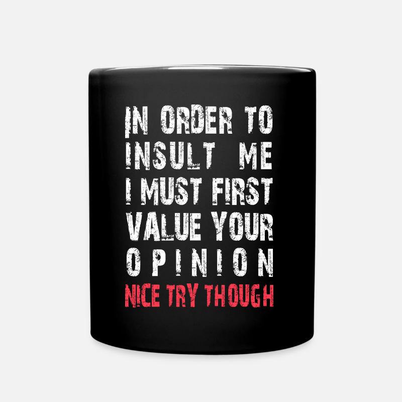 Funny to Offend Me Joke Sarcastic - Full Colour Mug - black