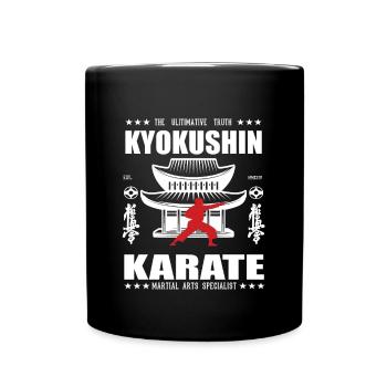 coole Kyokushin Kampfsport Design mit Kanji - Tasse einfarbig - Schwarz - Vorne
